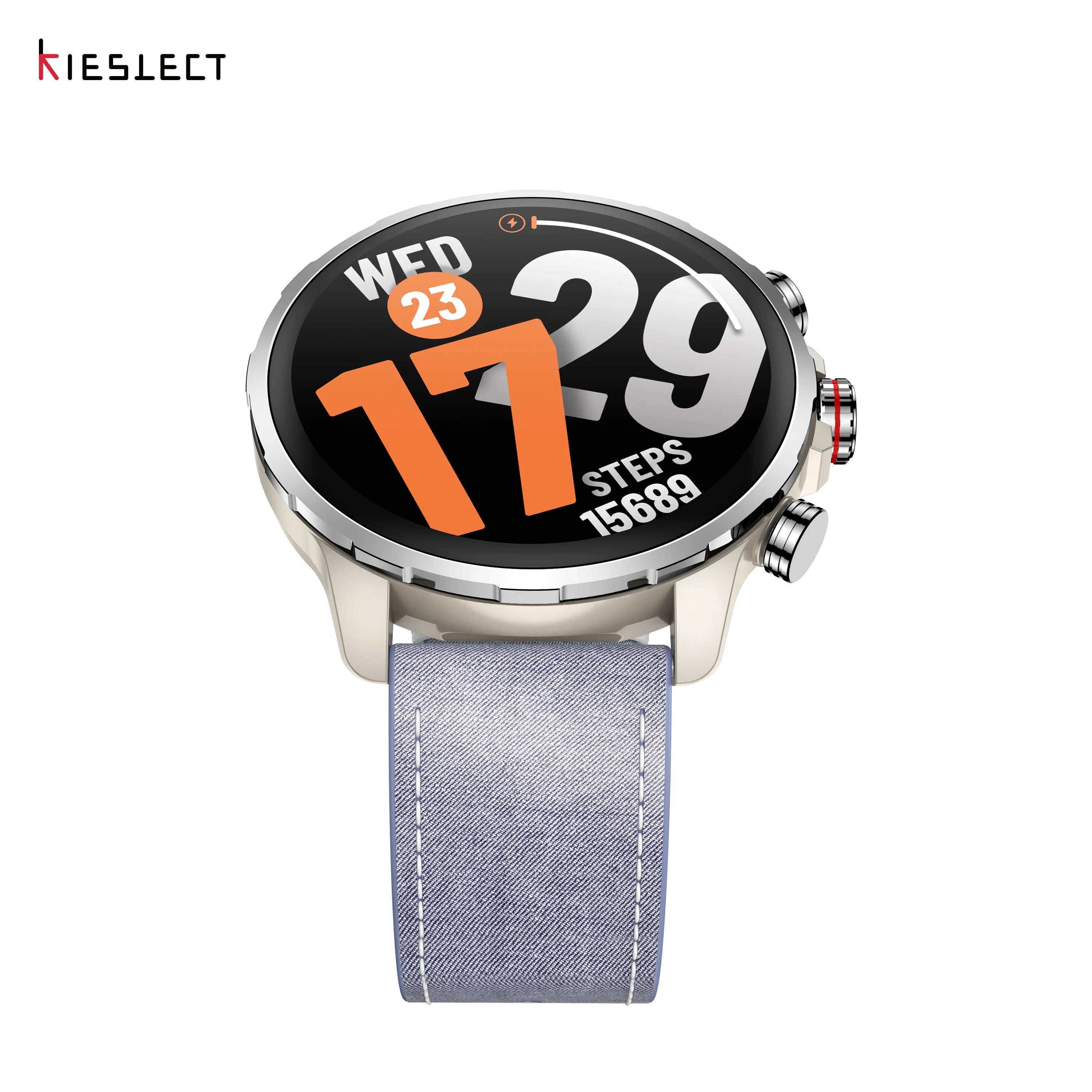 Montre connectée Kieslect KR3 – Or/Jean (+ bracelet marocain offert) - Image 3