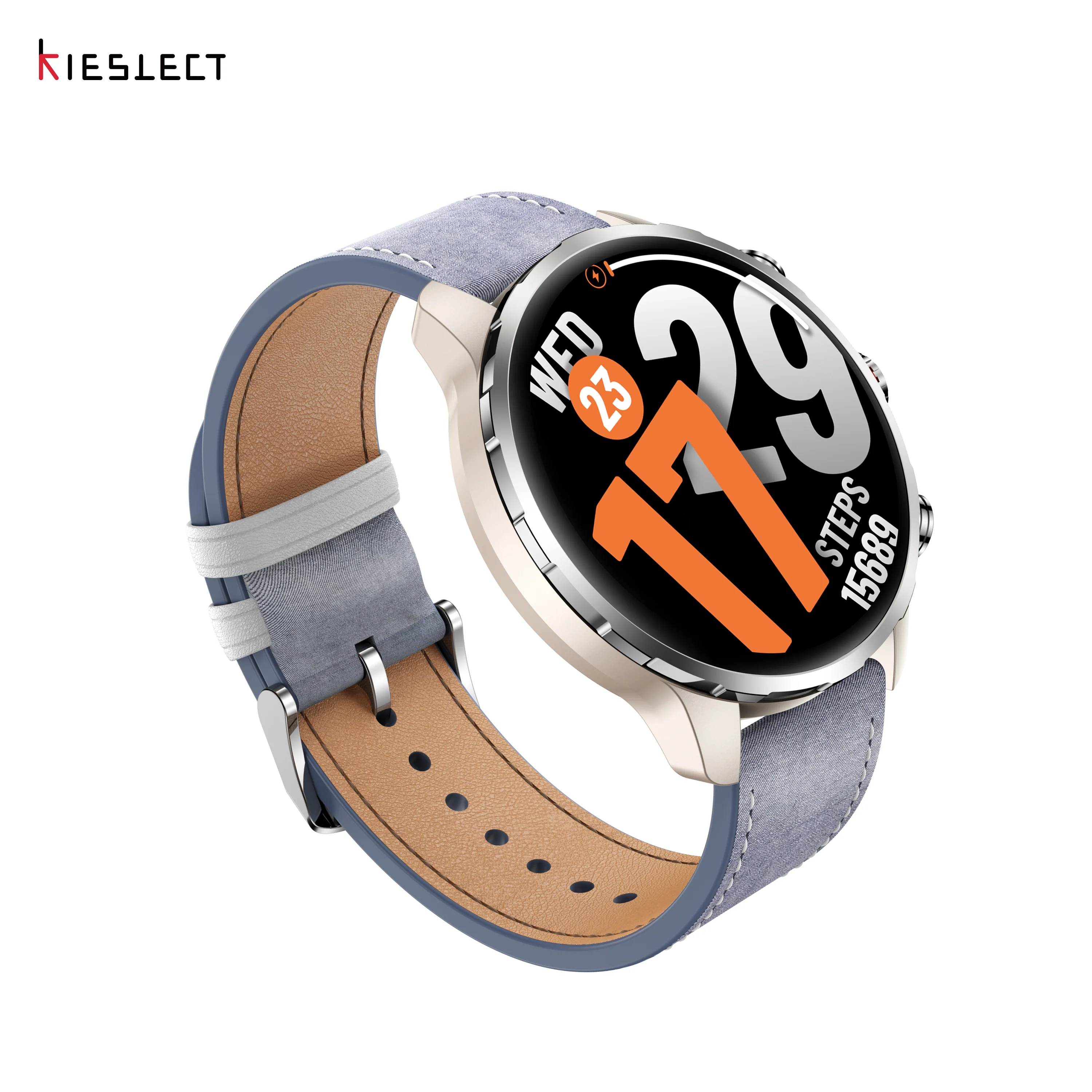 Montre connectée Kieslect KR3 – Or/Jean (+ bracelet marocain offert) - Image 7