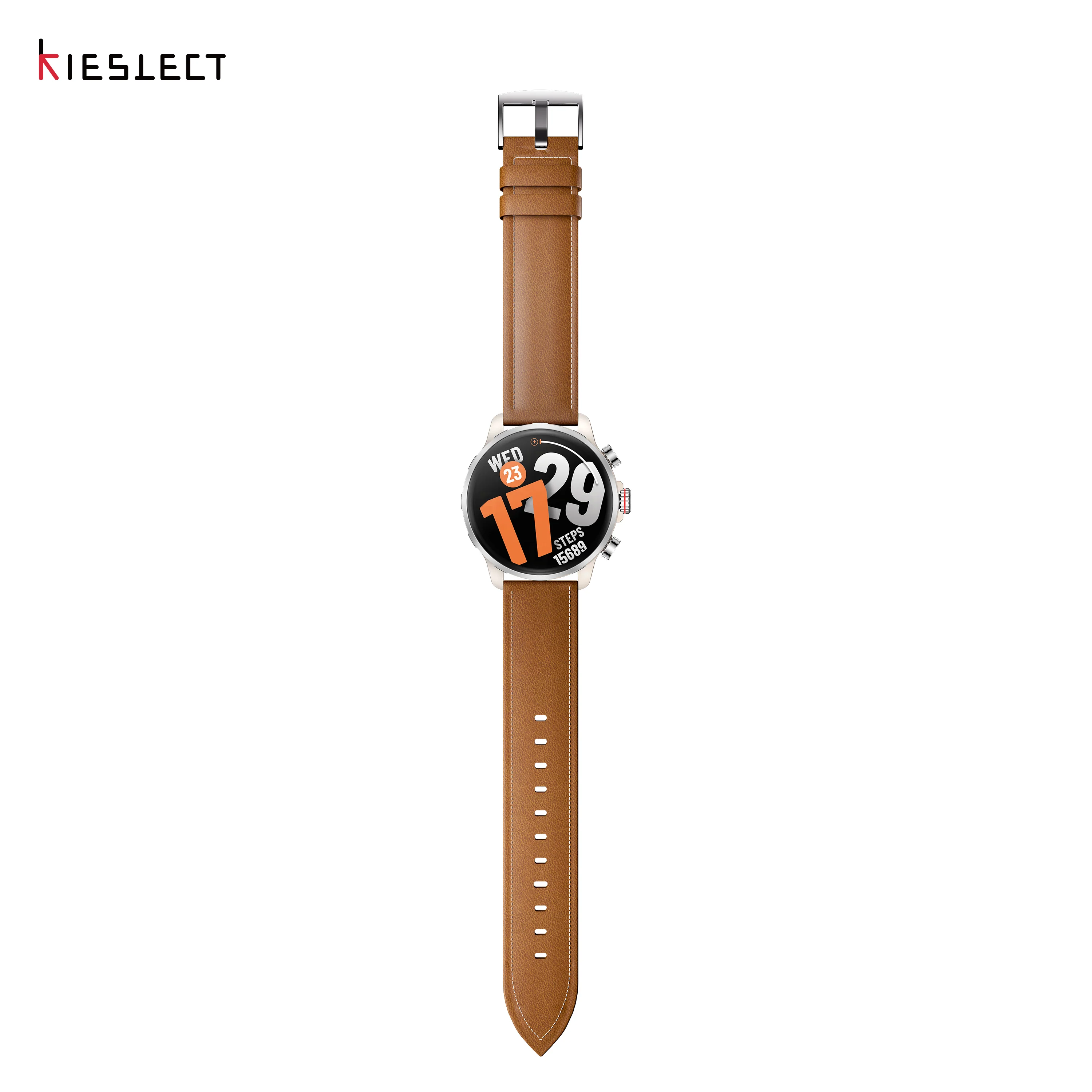 Montre connectée Kieslect KR3 – Or/Marron (+ bracelet marocain offert) - Image 6