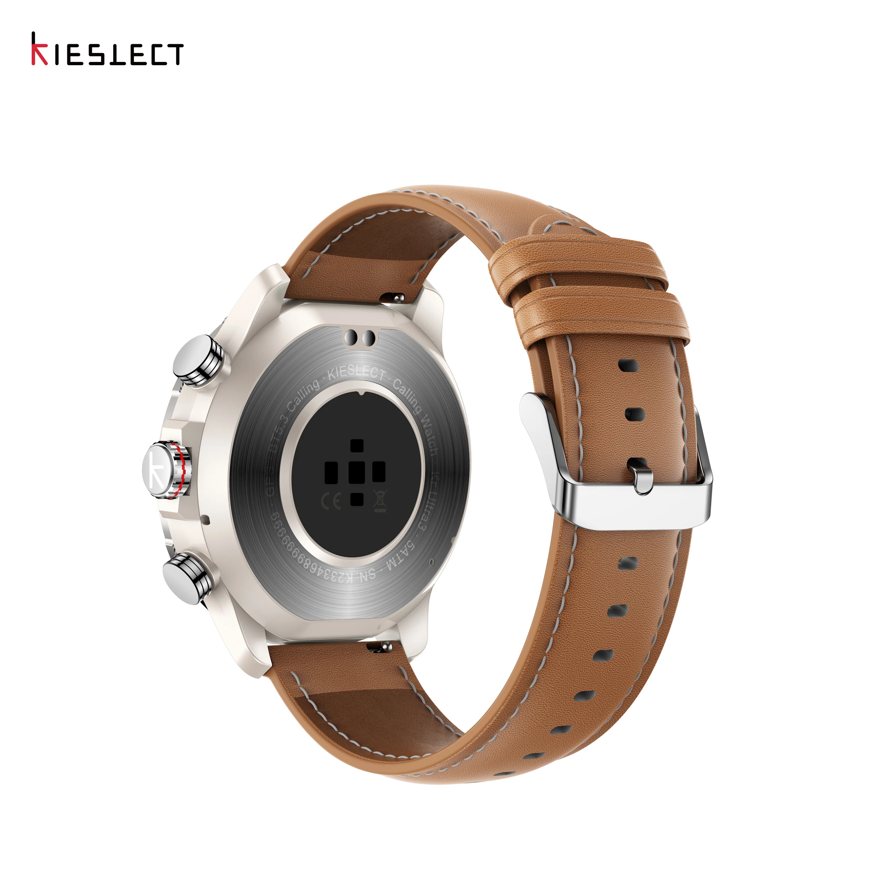 Montre connectée Kieslect KR3 – Or/Marron (+ bracelet marocain offert) - Image 7