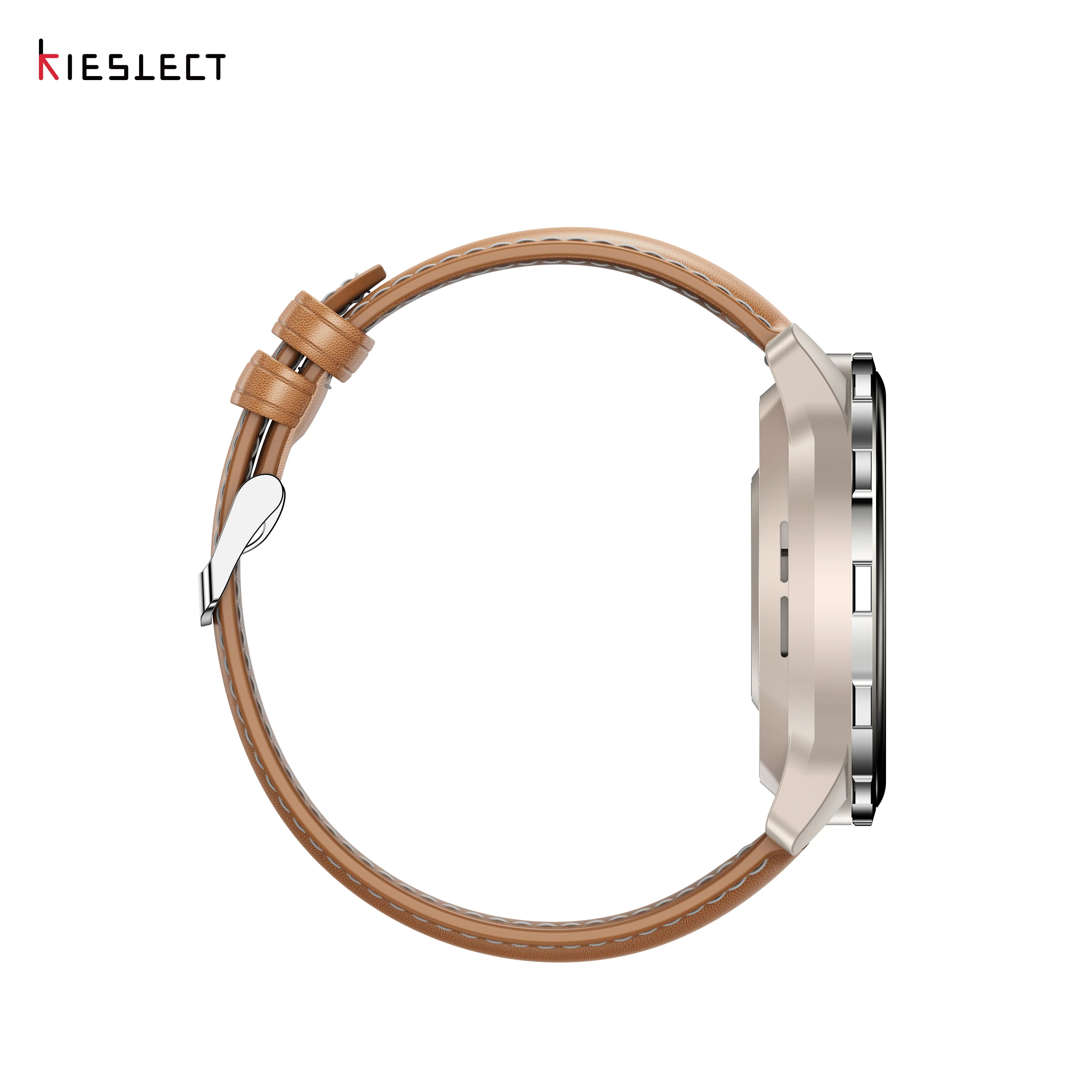 Montre connectée Kieslect KR3 – Or/Marron (+ bracelet marocain offert) - Image 8