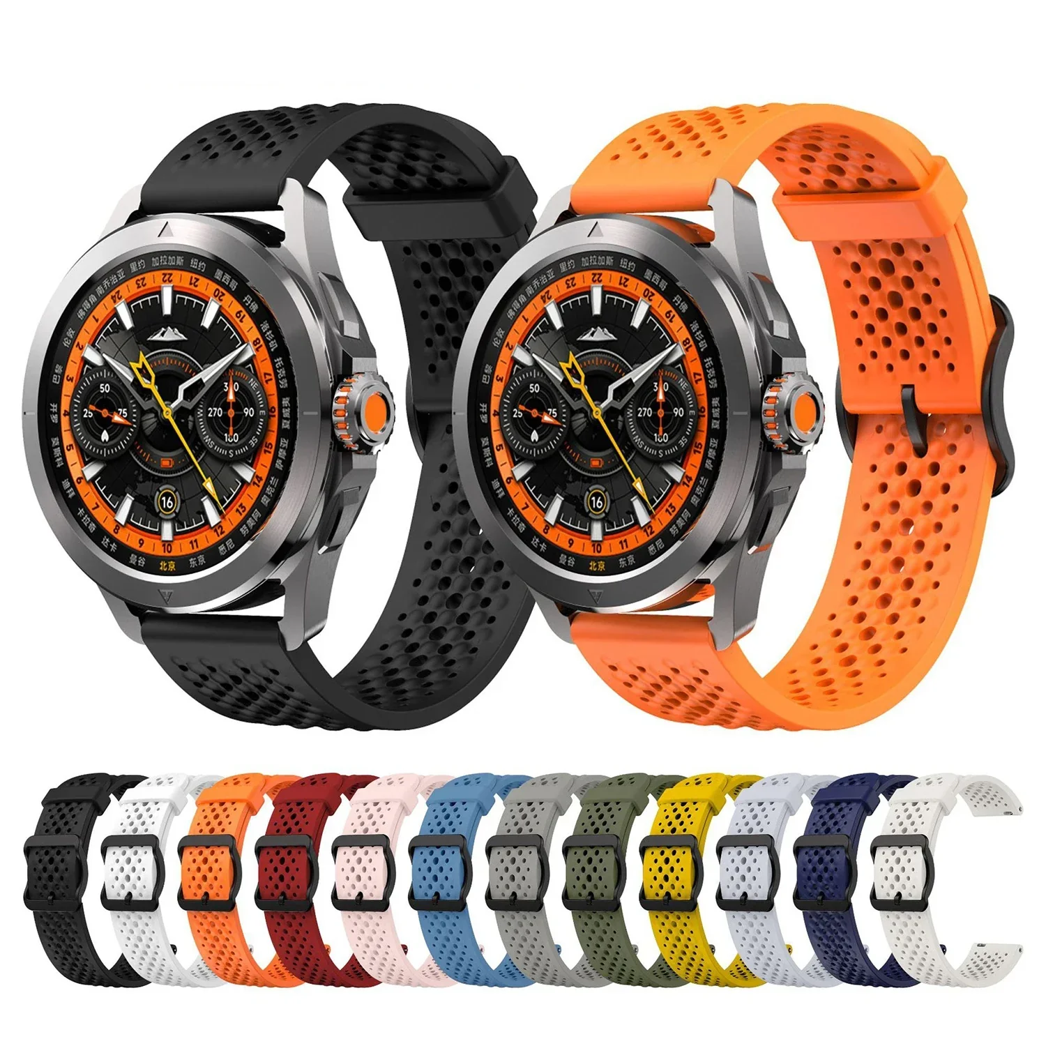 Bracelet silicone sport ventilé 22 mm - Image 6